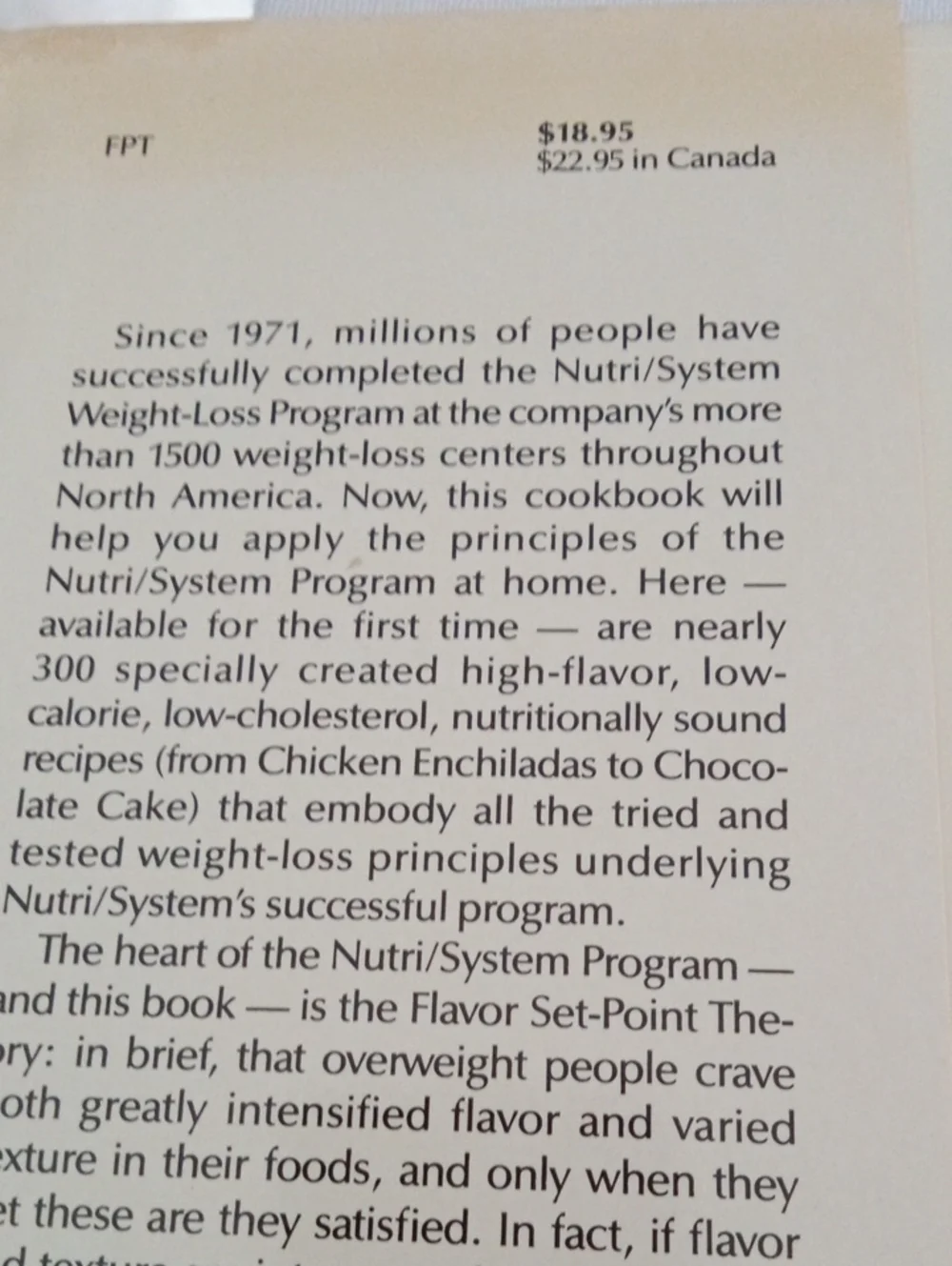 Cookbook: The Nutri System Flavor Set-Point Weight-Loss Cookbook